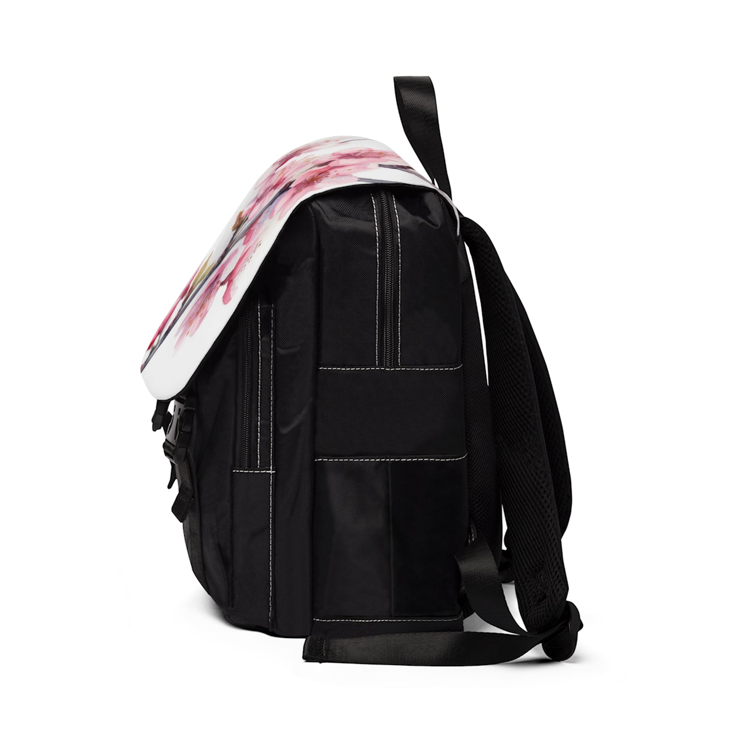 Blossoming Serenity: Watercolor Cherry Blossom Unisex Casual Shoulder Backpack