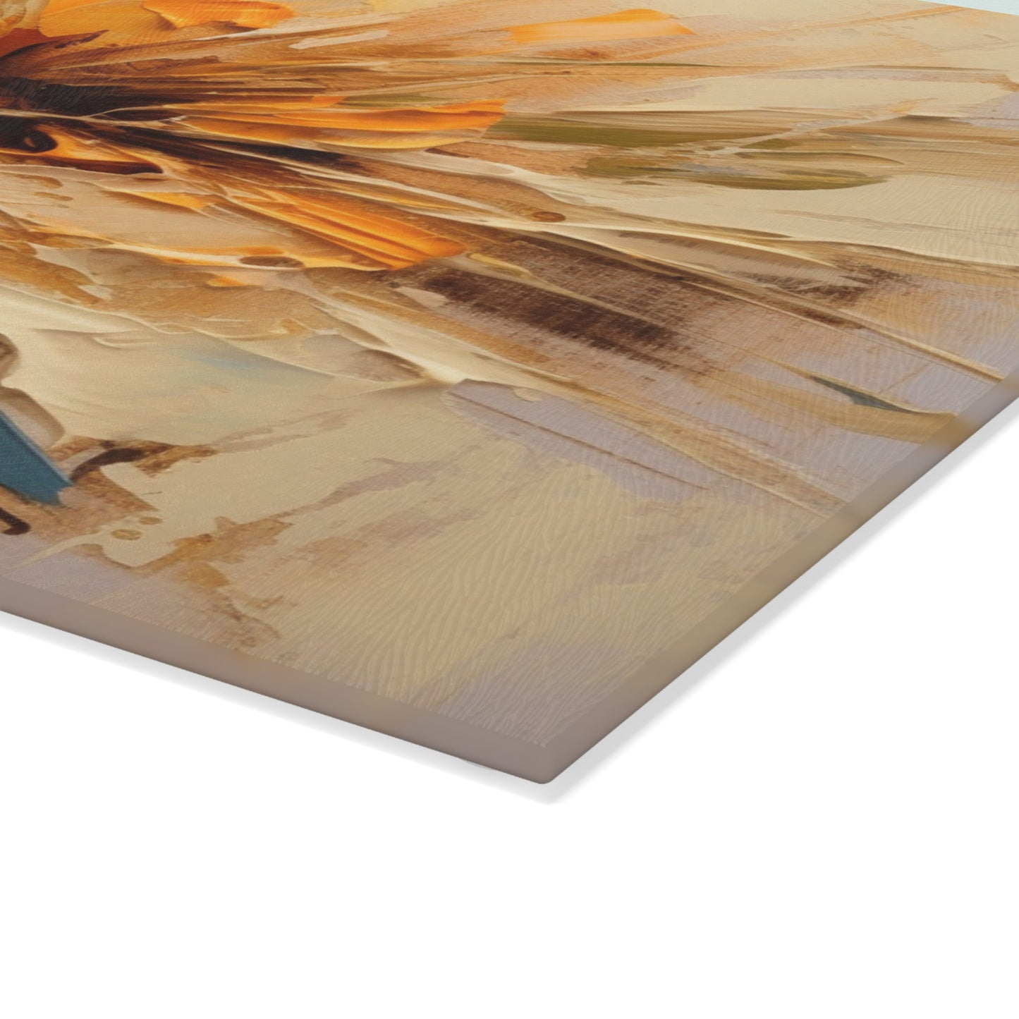 A Brush of Nature's Elegance: Glass Cutting Board for Artistic Flower Lovers