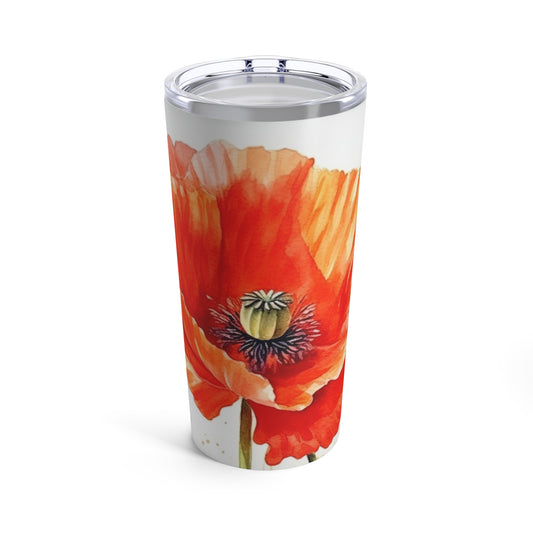 Watercolor Poppy Garden Tumbler: Unleash the Beauty of Nature with Every Refreshing Drink