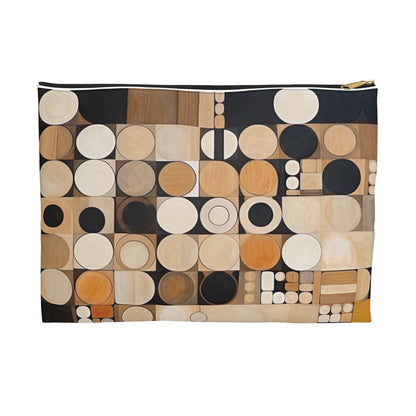 Geometric Simplicity in Earth Tones: Graphic Canvas Pouch