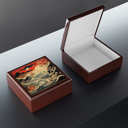 Artistic Fusion - Where Japanese Tapestry Meets the Perfect Jewelry Box