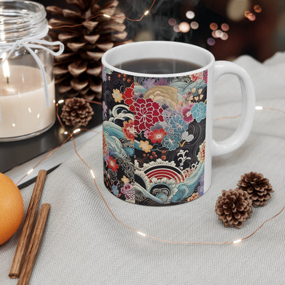 Ceramic Mug: Silk Kimono Serenity - Discover Tranquility and Beauty in Your Coffee Break