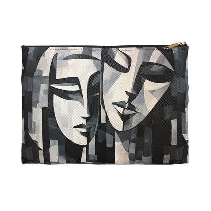 Abstract Oil Paint Accessory Pouch: Cubist Artistry in a Portable Masterpiece