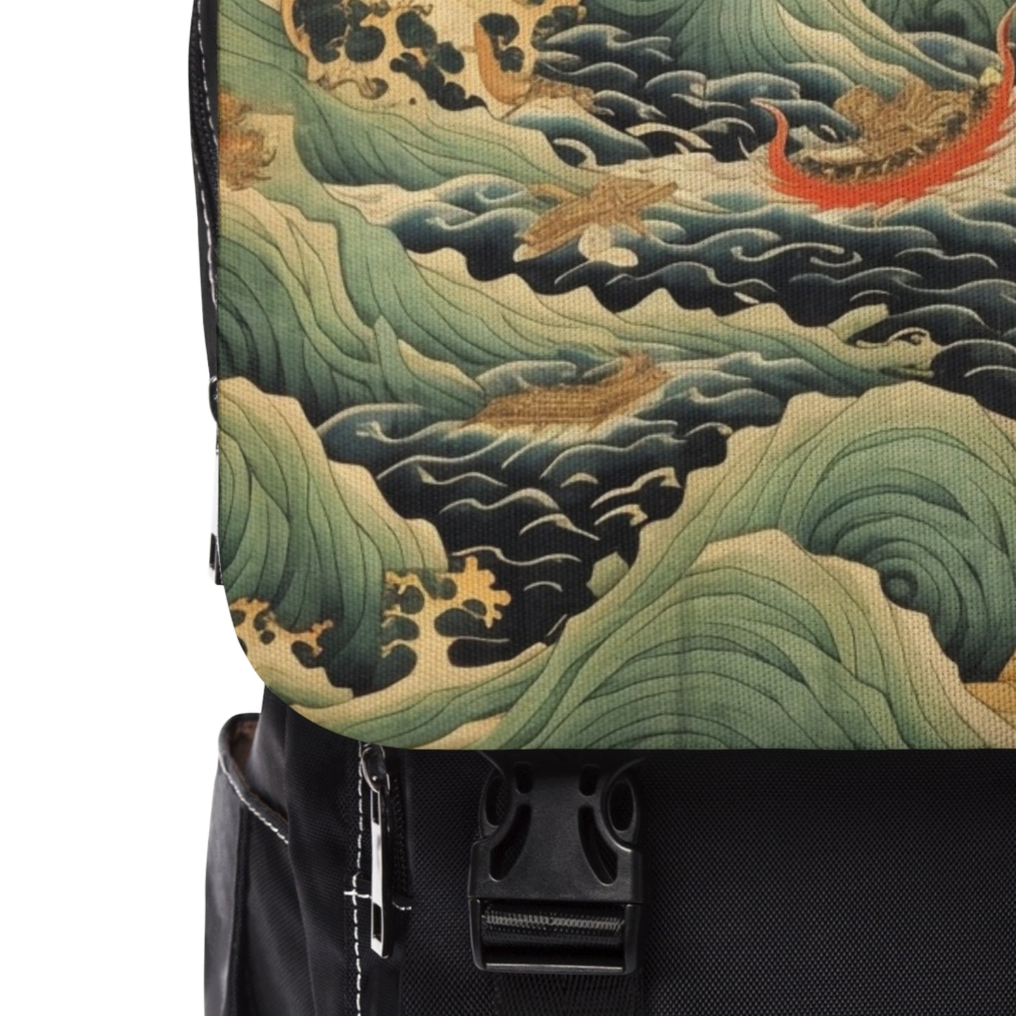 Harmony of the Elements: Japanese Tapestry-Inspired Unisex Casual Shoulder Backpack