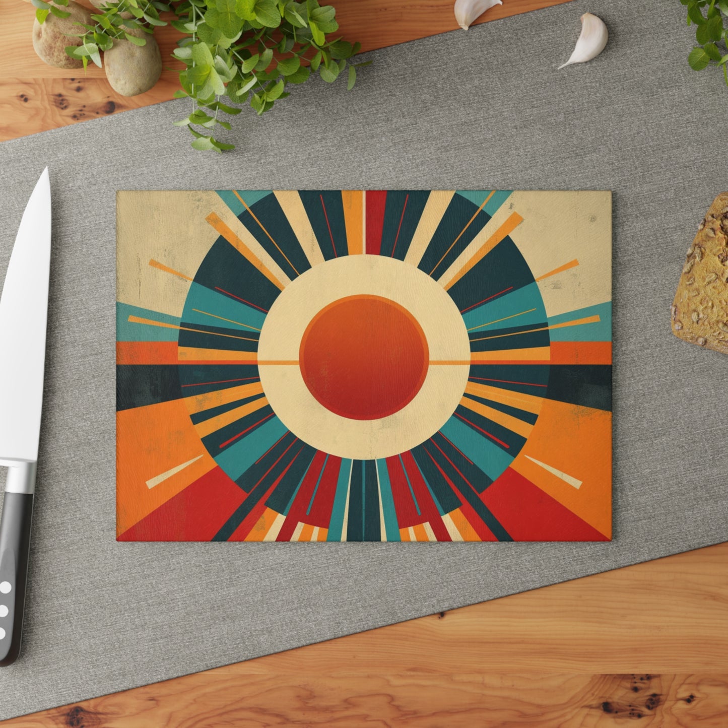 Minimalist Sunshine: Midcentury Modern Sun Glass Cutting Board