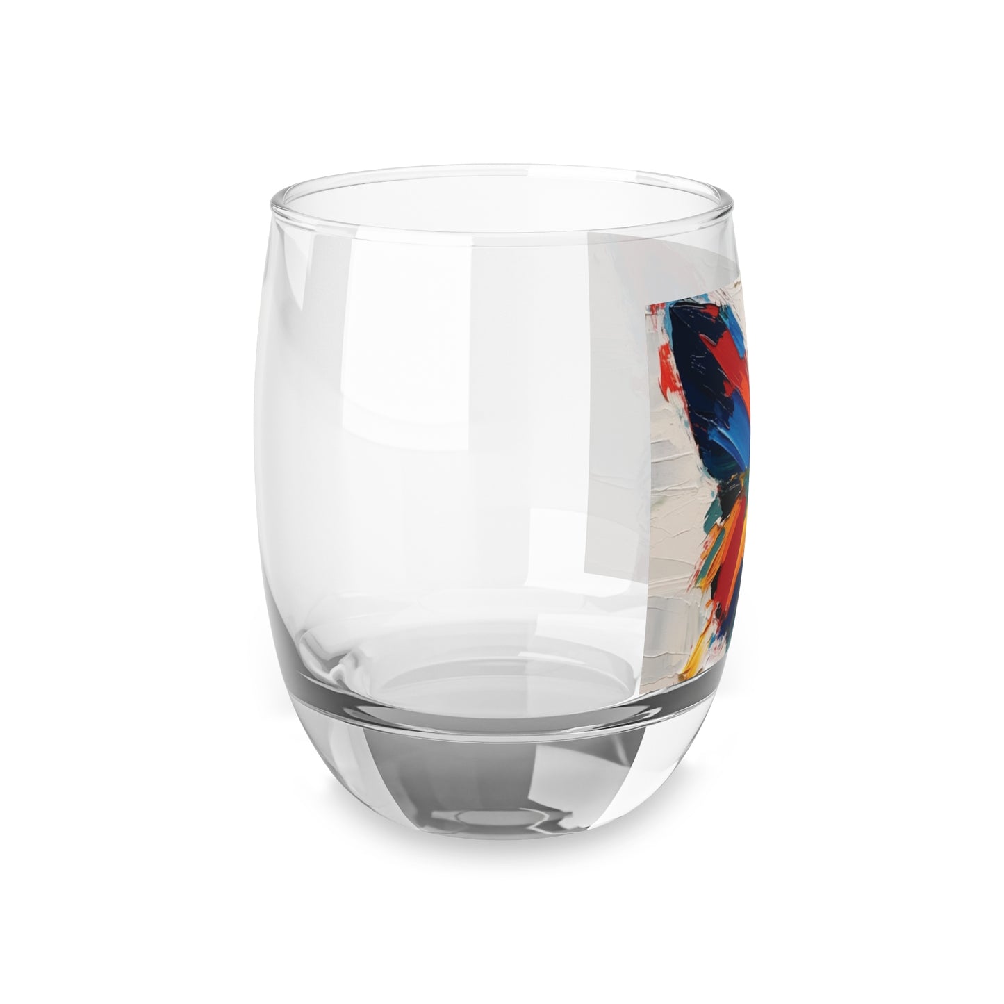 Abstract Whiskey Glass for Art Lovers: Butterfly-Inspired Delight