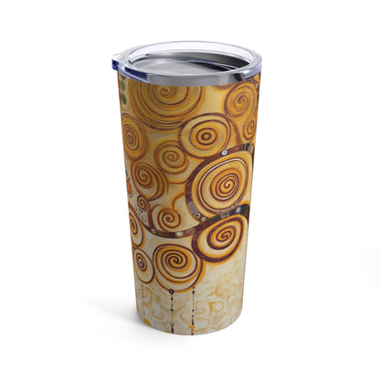 Captivating Artistry: The Tree of Life Tumbler, Inspired by Gustav Klimt's Timeless Masterpiece