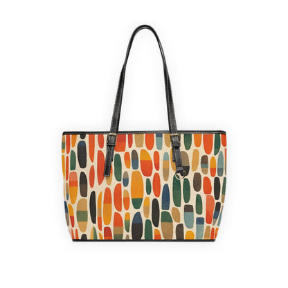 Artistic Fusion: Vibrant Shapes PU Leather Shoulder Bag