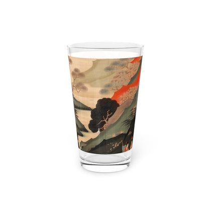 Custom Japanese Tapestry on a Pint Glass - Unique Artistic Expression