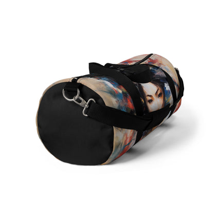 Abstract Geisha Art Duffel Bag: Captivating Brushstrokes in a Japanese Aesthetic