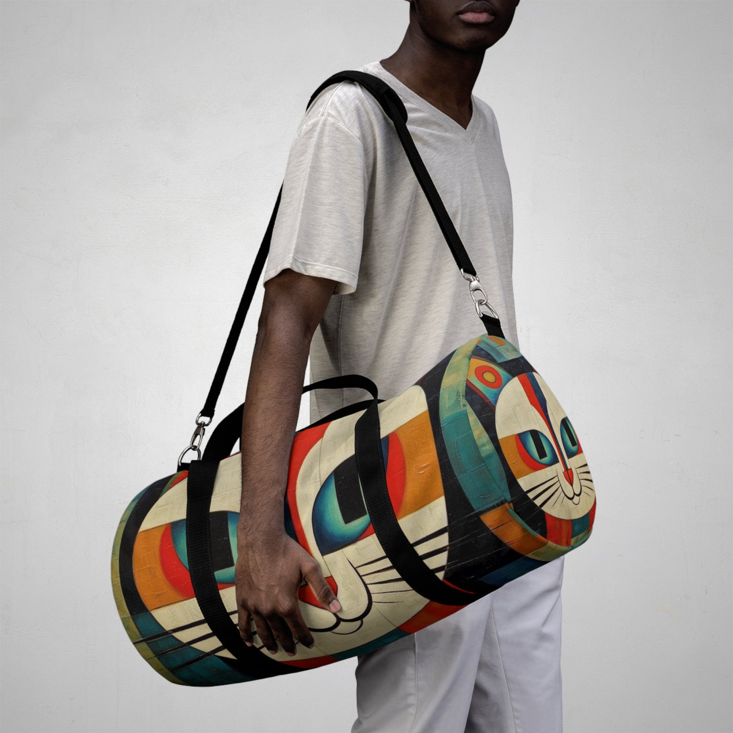 Artistic Vintage Vibes: Picasso-Inspired Midcentury Modern Duffel Bag for Retro Fashion