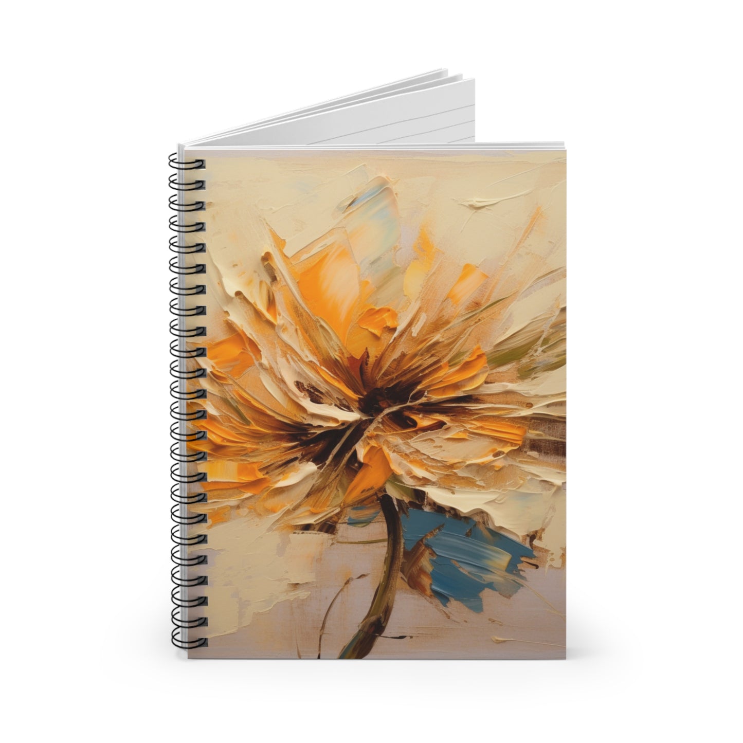 A Brush of Nature's Elegance: Spiral Notebook for Artistic Flower Lovers