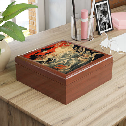 Artistic Fusion - Where Japanese Tapestry Meets the Perfect Jewelry Box