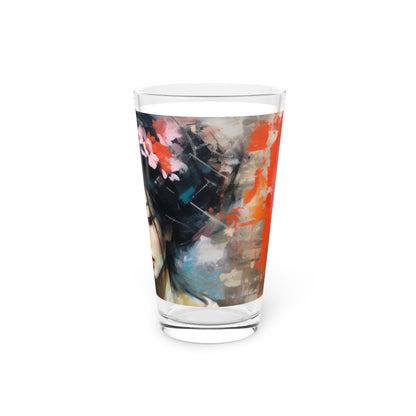 Pint Glass with Geisha Art: Sip in Style with Japanese Artistic Flair