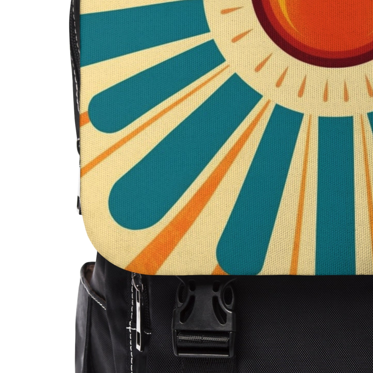 Atomic Age Sunshine: Midcentury Modern Sun Unisex Casual Shoulder Backpack