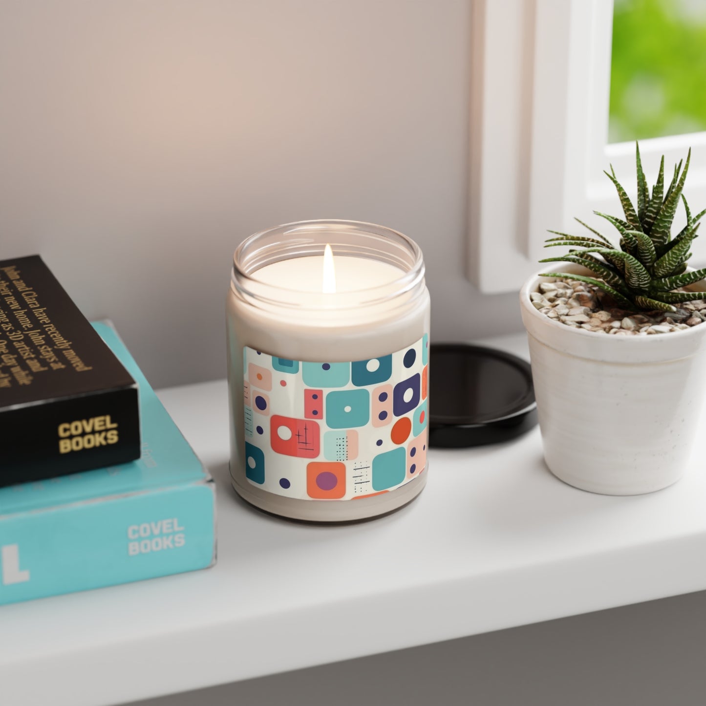 Retro Chic: Atomic Age-Inspired Scented Soy Candle with Midcentury Modern Design and 1960s Fashion