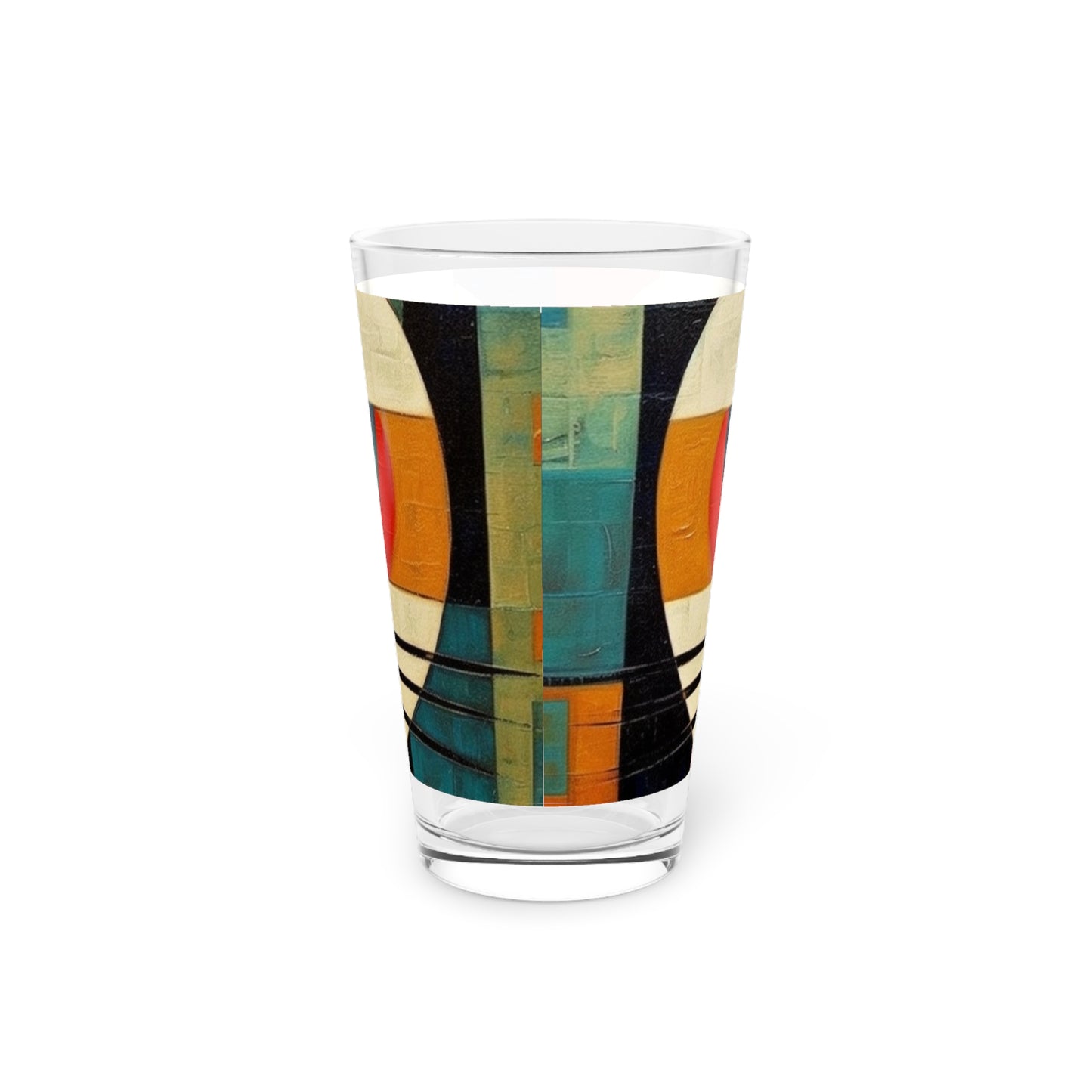 Artistic Vintage Vibes: Picasso-Inspired Midcentury Modern Pint Glass