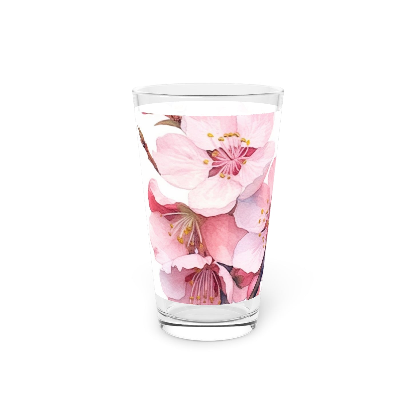 Whimsical Delight: Watercolor Cherry Blossom Tree Pint Glass