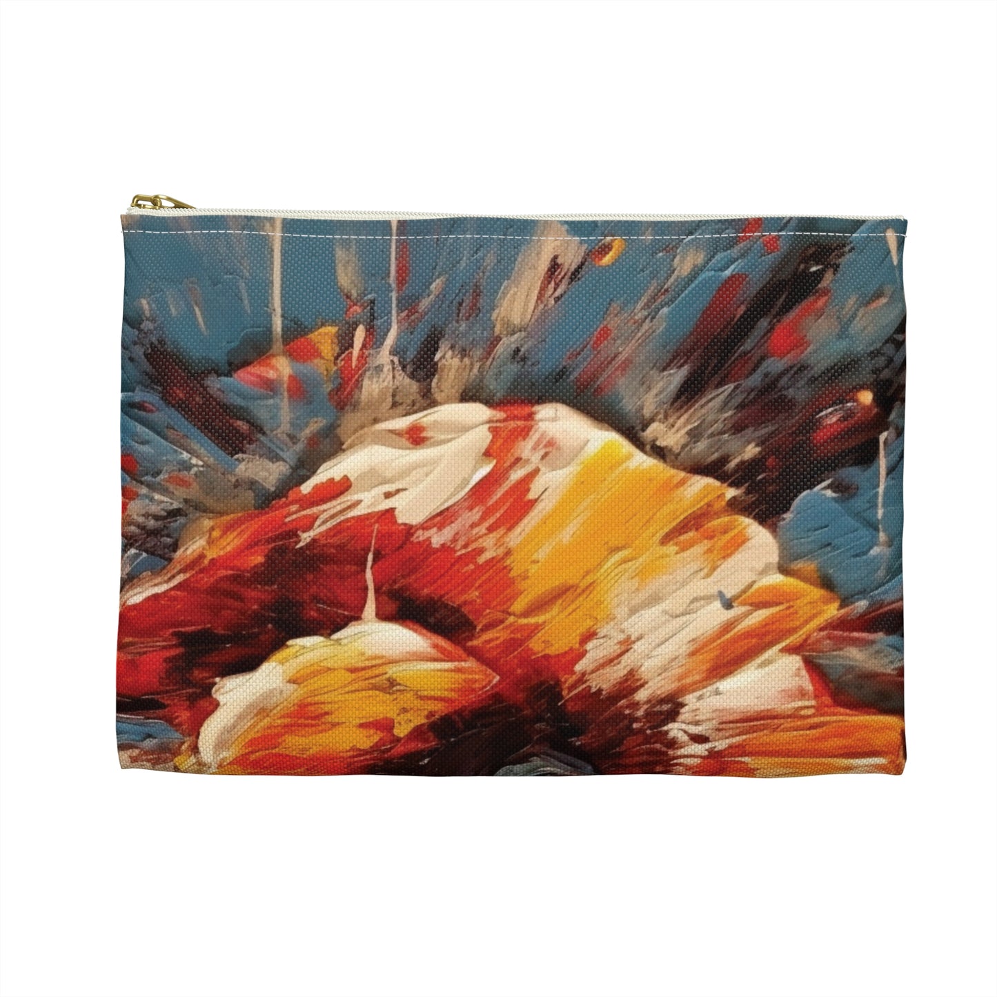 Poppy Symphony: Accessory Pouch with Abstract Floral Artwork