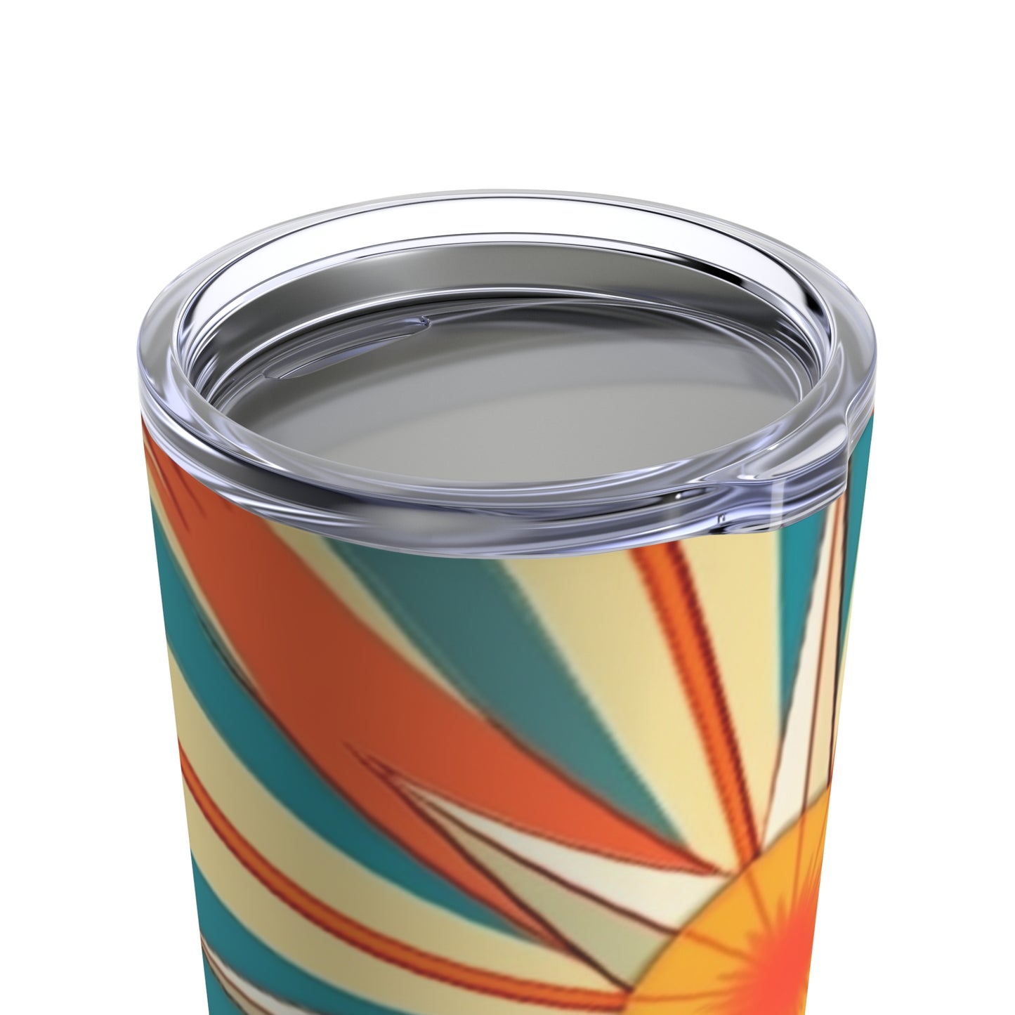 Midcentury Modern Chic: Starburst Candy Colored Tumbler with Abstract Art Influences