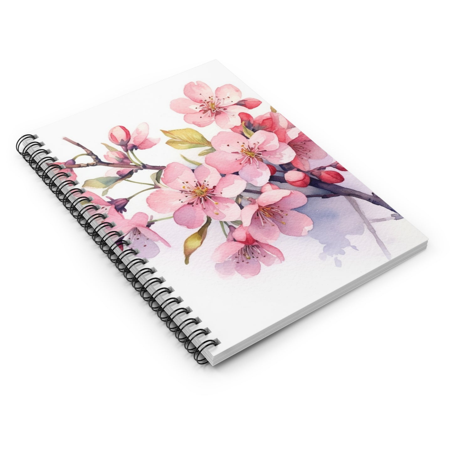 Artistic Flourish: Floral Watercolor Cherry Blossom Spiral Notebook