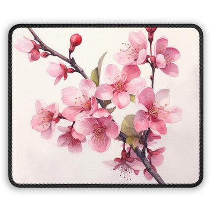 Artistic Flourish: Floral Watercolor Cherry Blossom Gaming Mouse Pad