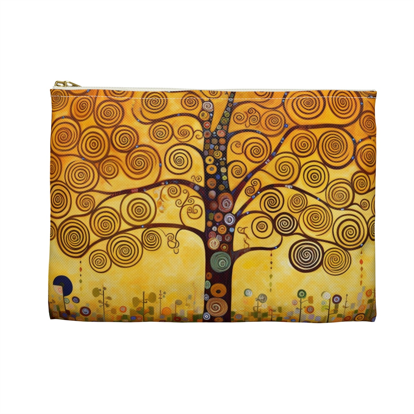 Symbolic Harmony: Gustav Klimt Tree of Life Accessory Pouch, Embrace Artistic Elegance