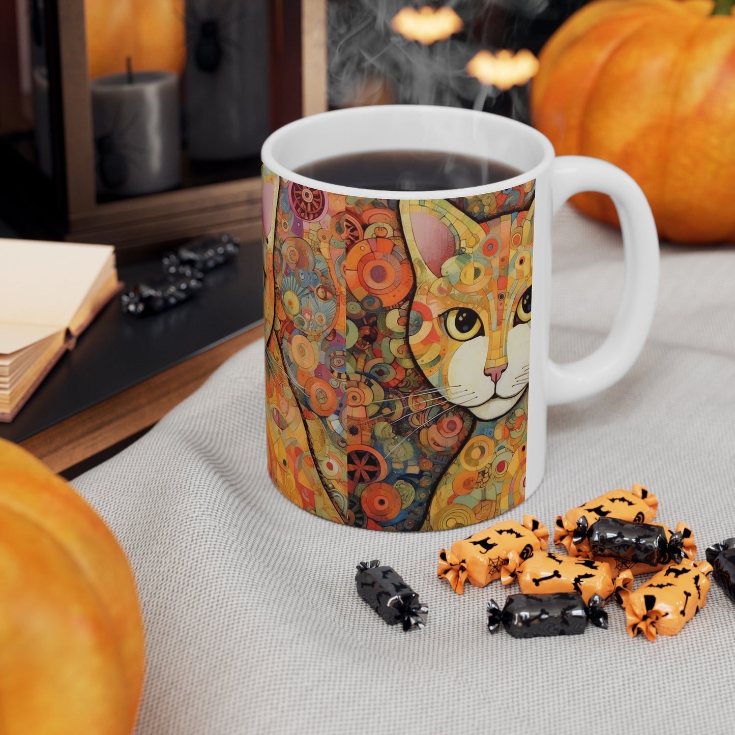 Elegant Art Nouveau: Ceramic Mug Inspired by Gustav Klimt