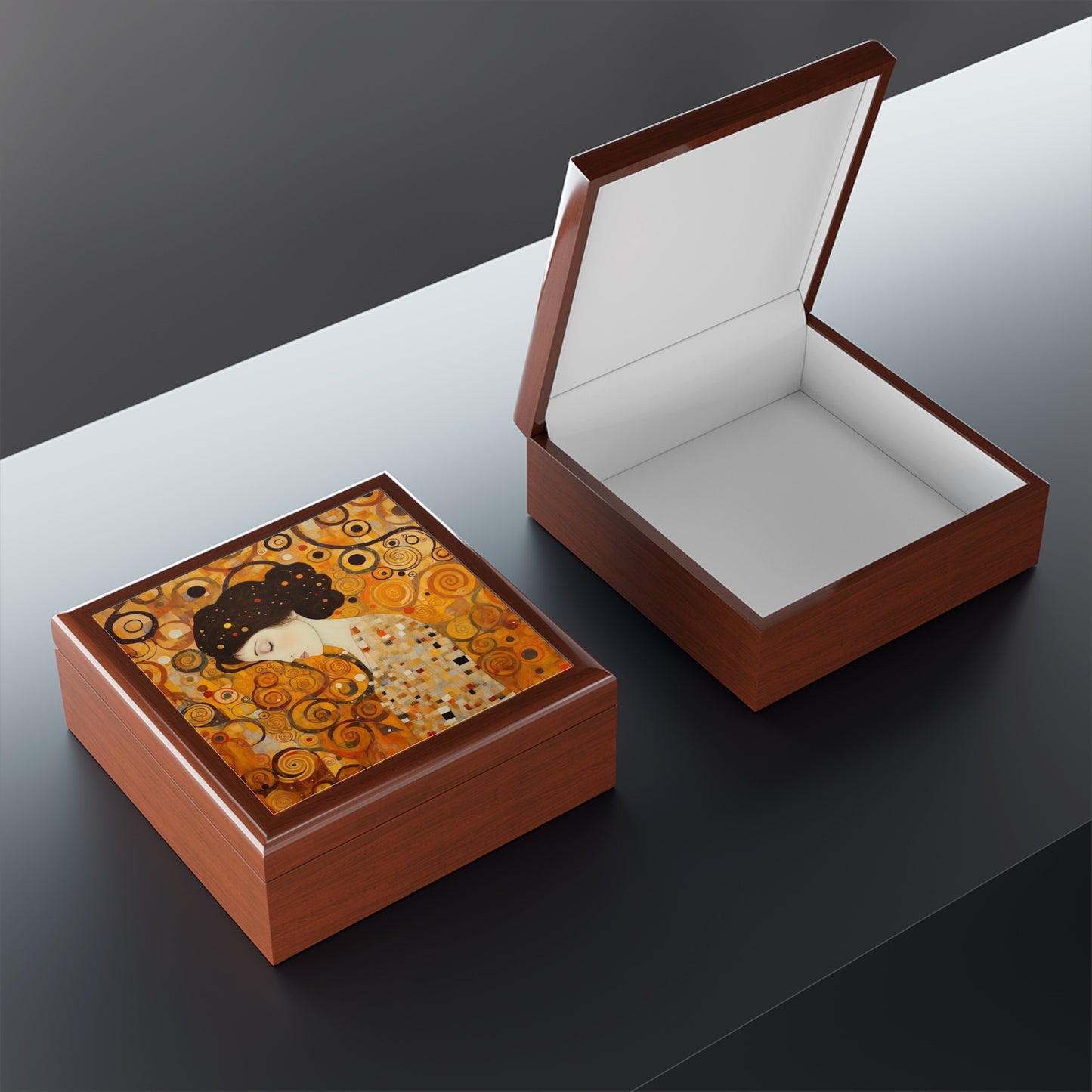 Gustav Klimt Inspired Jewelry Box A Tribute to the Iconic Art of the Vienna Secession