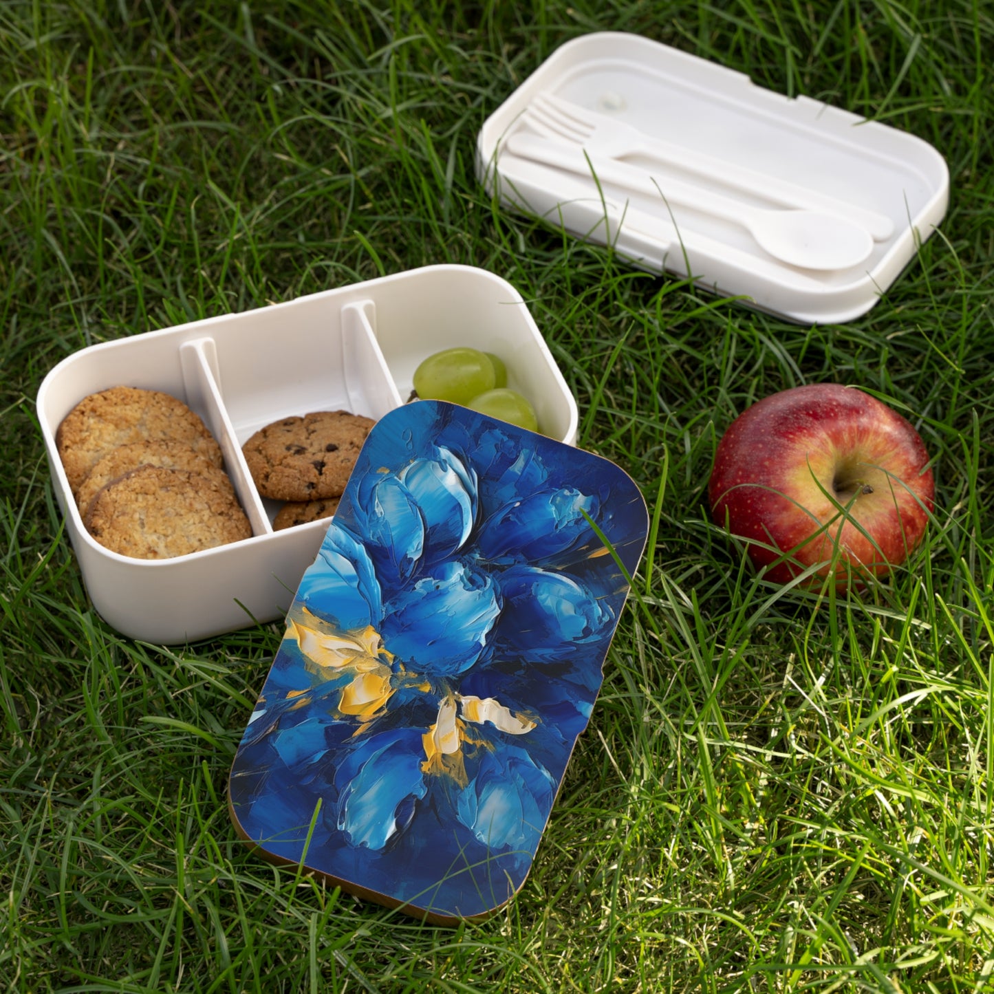 Embrace Artistic Expression with Blue Orchid Abstract Painting Bento Box