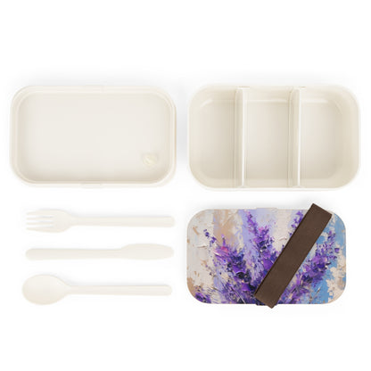 Vibrant Lavender Art on Bento Box: A Floral Delight for Your Senses