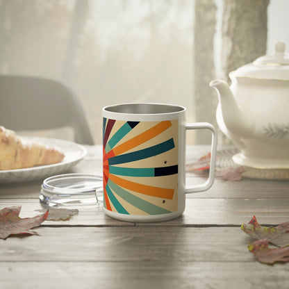 Midcentury Starburst: Insulated Coffee Mug for Modern Design Enthusiasts