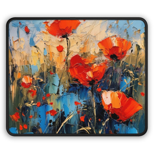 Gaming Mouse Pad Paradise: Abstract Poppy Artwork and Flower Drawings