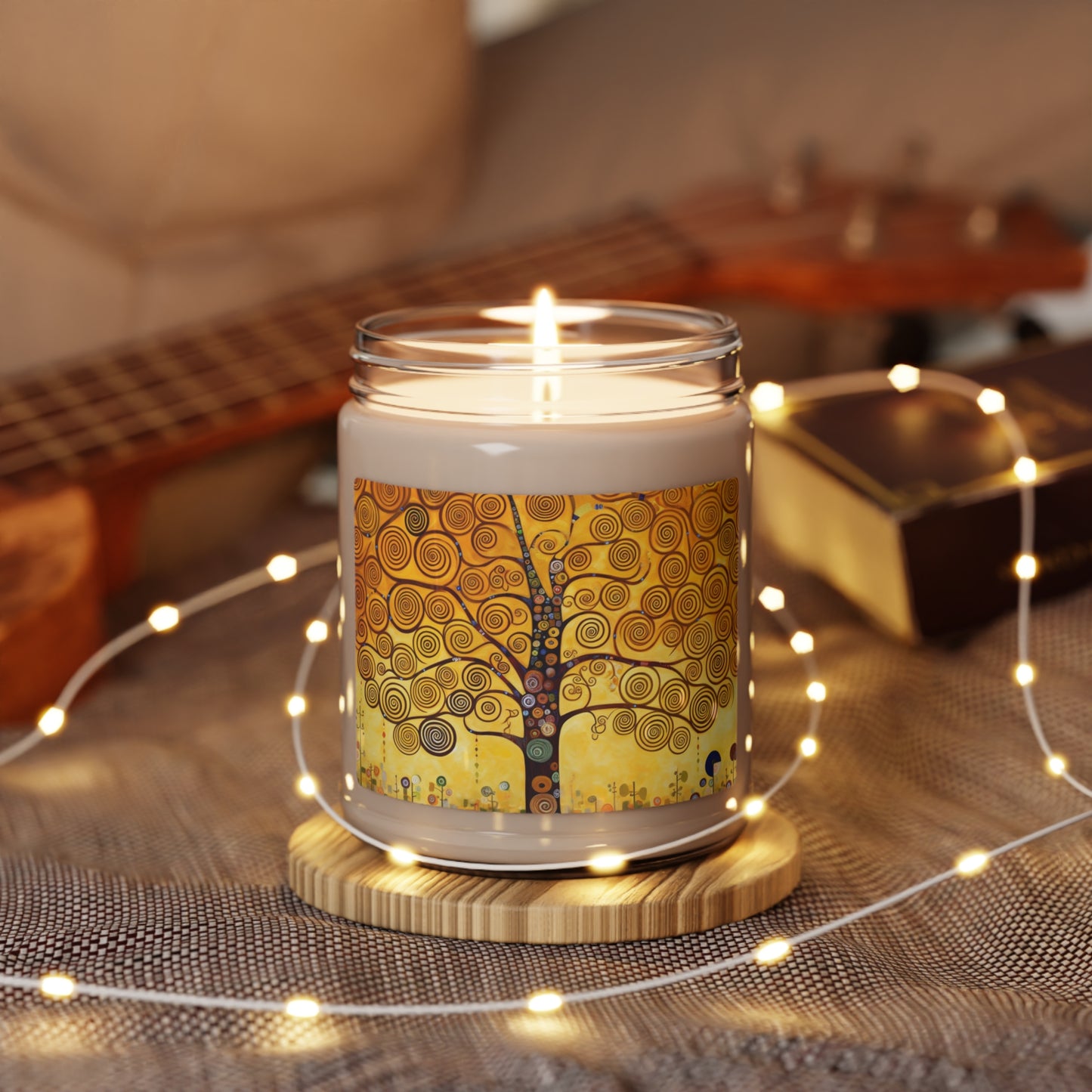 Symbolic Harmony: Gustav Klimt Tree of Life Scented Soy Candle, Embrace Artistic Elegance