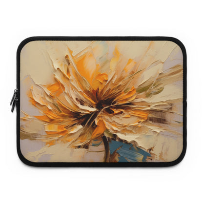 A Brush of Nature's Elegance: Laptop Sleeve for Artistic Flower Lovers