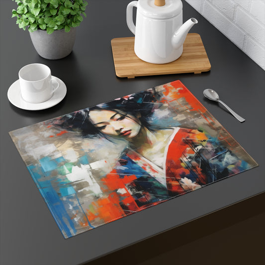 Placemat with Geisha Art: Style with Japanese Artistic Flair