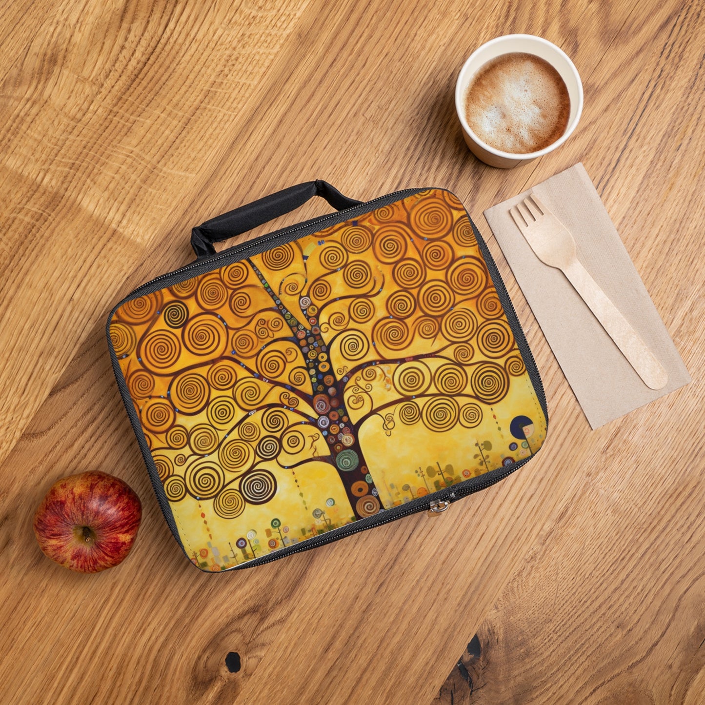 Symbolic Harmony: Gustav Klimt Tree of Life Lunch Bag, Embrace Artistic Elegance