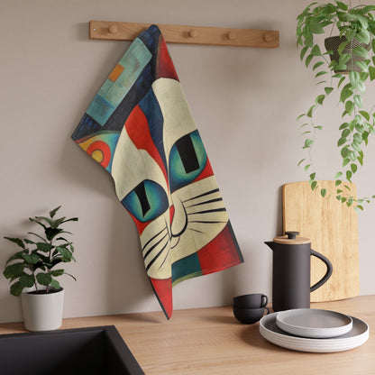 Artistic Vintage Vibes: Picasso-Inspired Midcentury Modern Kitchen Towel for Retro Fashion