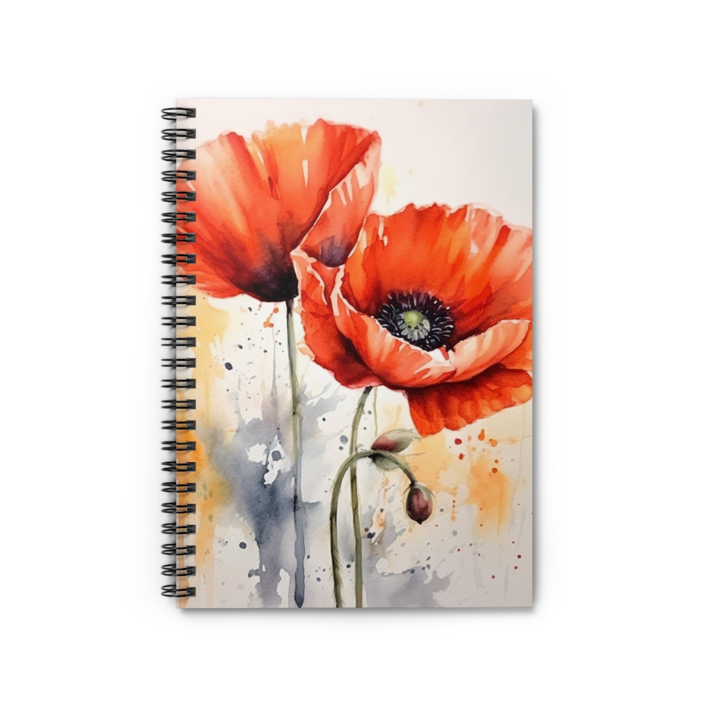 Whimsical Poppy Flower Watercolor Spiral Notebook: An Artistic Delight