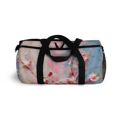 Abstract Backgrounds Duffel Bag: Tranquil Hues and Cherry Blossom Charm