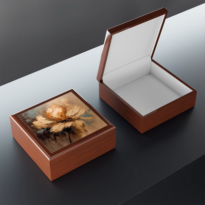 Artistic Fusion: Jewelry Box Infused with Tan Hua-Inspired Abstract Art