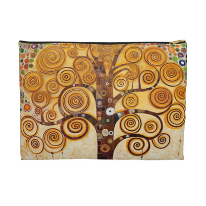 Captivating Artistry: The Tree of Life Accessory Pouch, Inspired by Gustav Klimt's Timeless Masterpiece