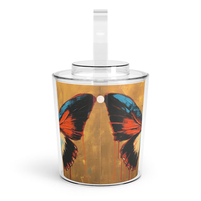 Ice Bucket with Tongs with Bauhaus Butterfly: A Fusion of Art and Nature