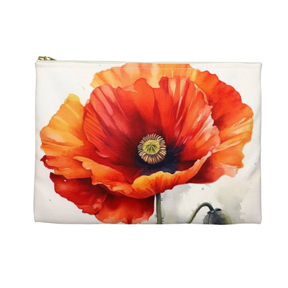 Stunning Poppy Flower Watercolor Accessory Pouch: A Blossoming Experience