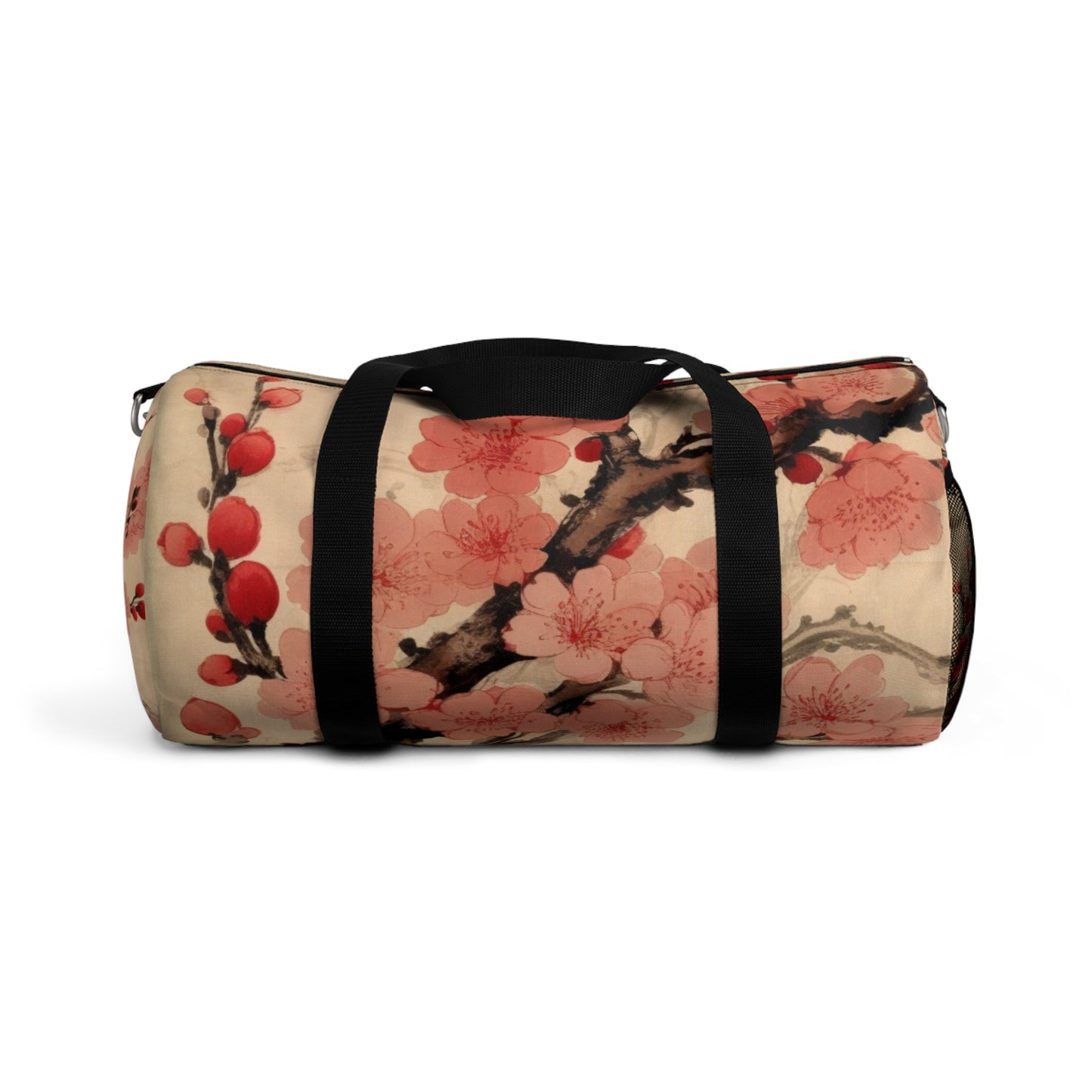 Floral Fusion: Duffel Bag Merging Cherry Blossom Beauty and Artistic Flower Drawings