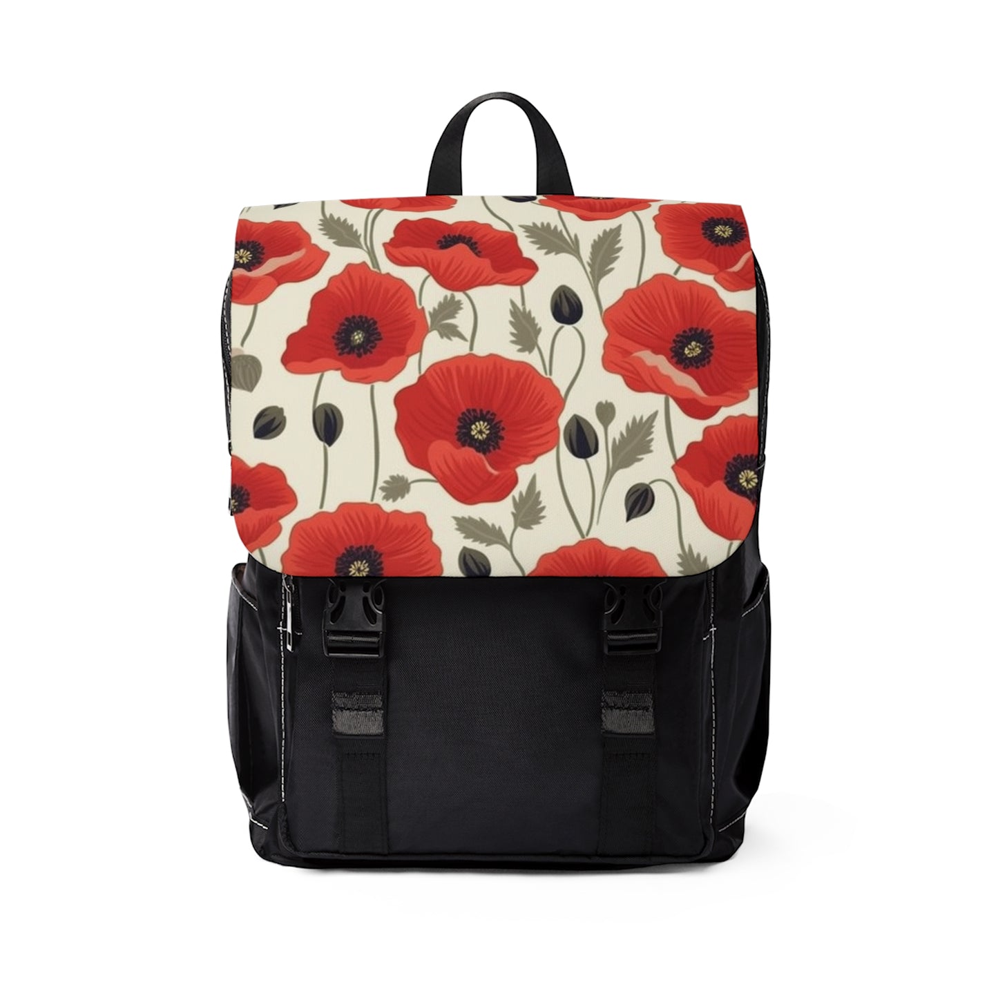 Gustav Klimt Poppies Unisex Casual Shoulder Backpack: Unleash the Beauty of Art Nouveau