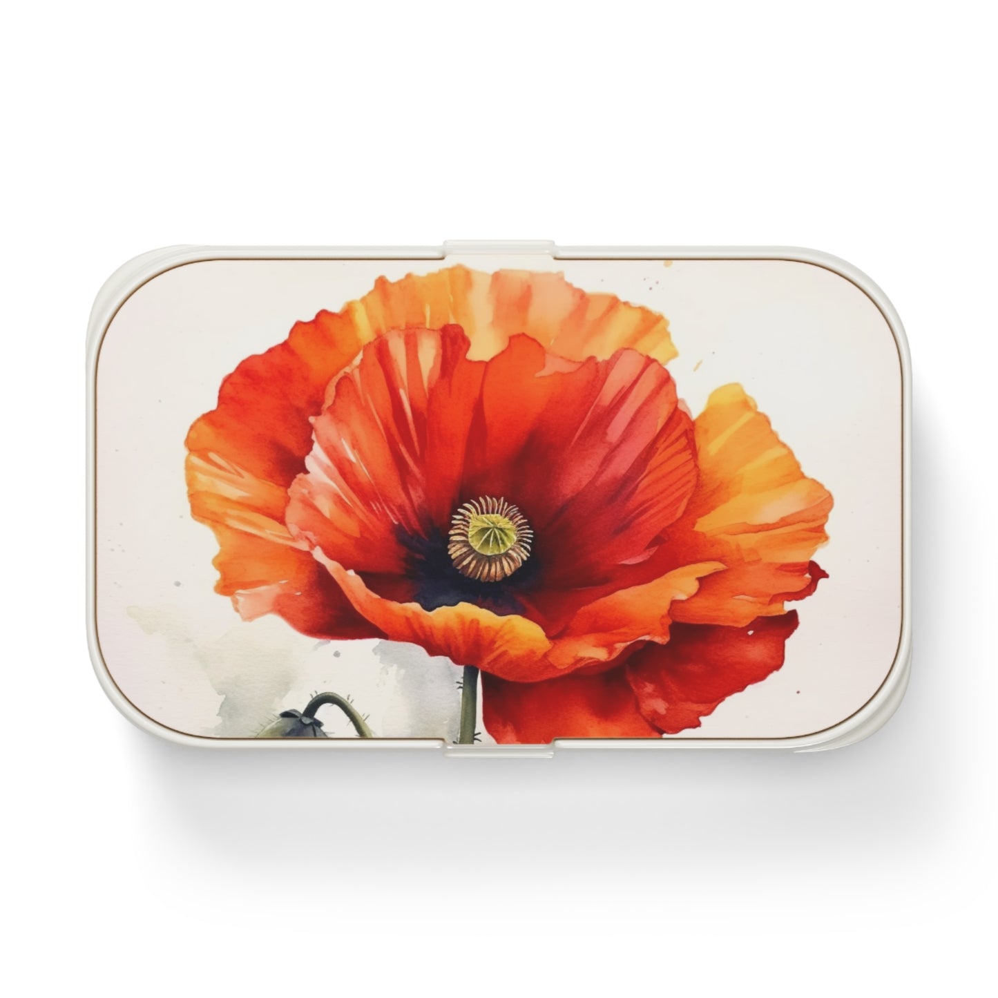 Stunning Poppy Flower Watercolor Bento Box: A Blossoming Experience