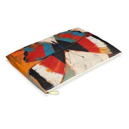 Bauhaus-Inspired Butterfly Symphony: Accessory Pouch with Vibrant Colors and Intricate Details