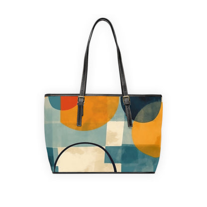 Geometric Timeless Beauty: Midcentury Modern PU Leather Shoulder Bag