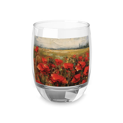 Abstract Poppy Fields: Whiskey Glass for Artistic Inspiration